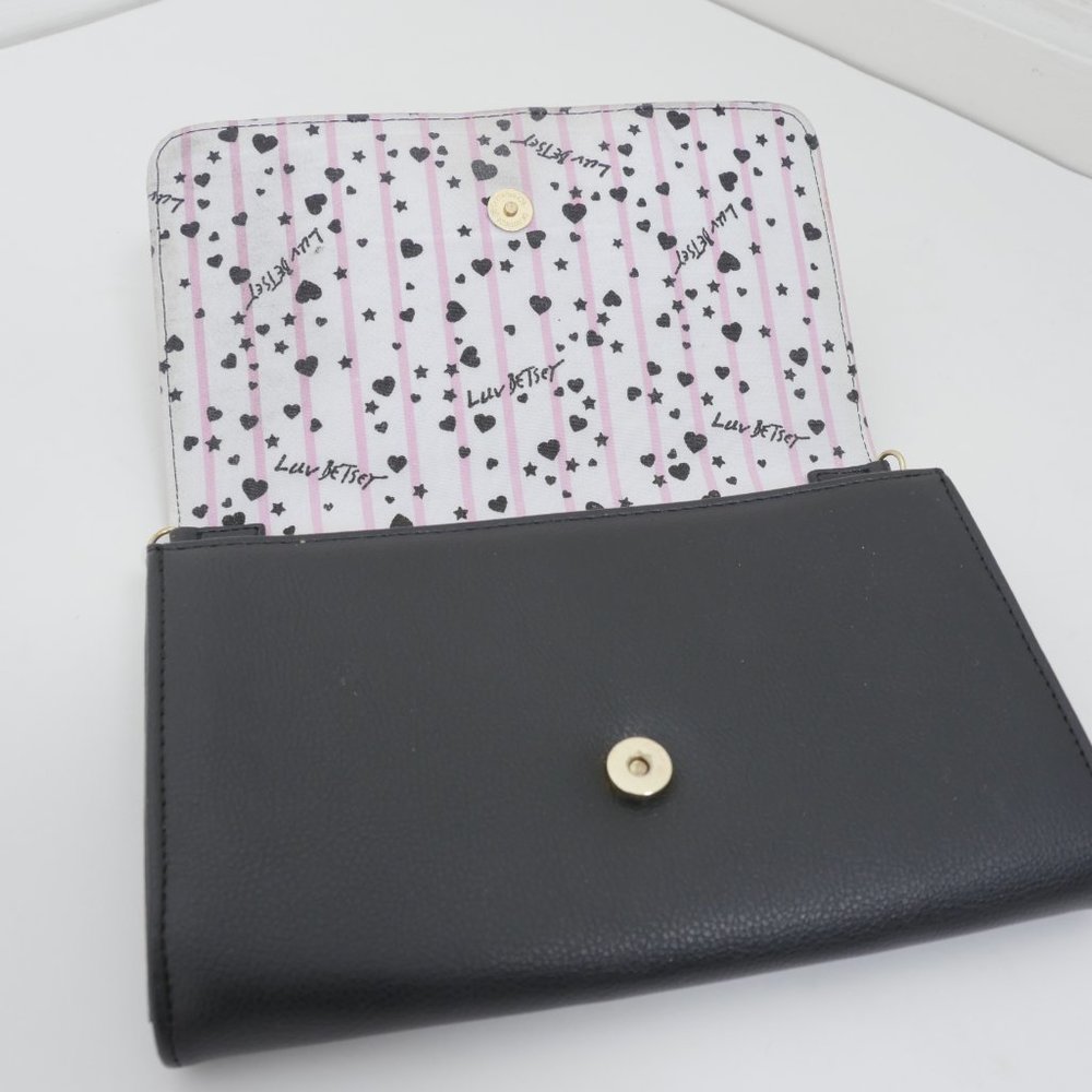 Luv Betsey Black Rainbow Sunglasses with Cat Ears Design Wallet/Clutch Crossbody - Picture 2 of 7